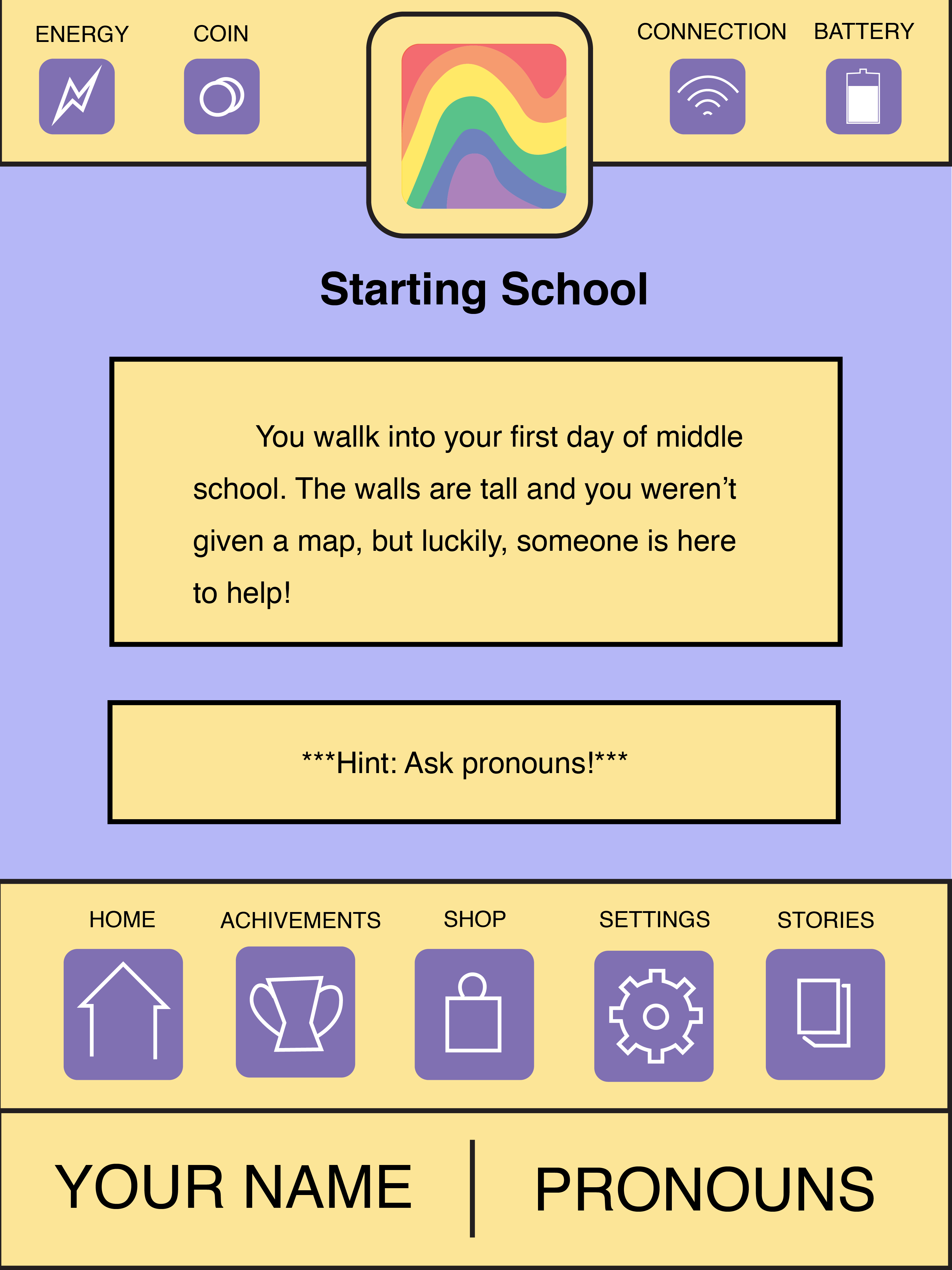 Starting School Story on App Screen